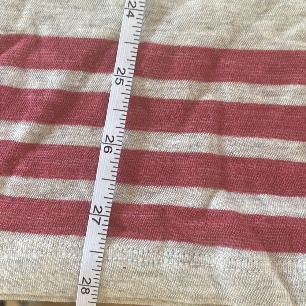 Old Navy NEW Large long sleeve Tshirt crew neck striped red gray - Picture 7 of 7